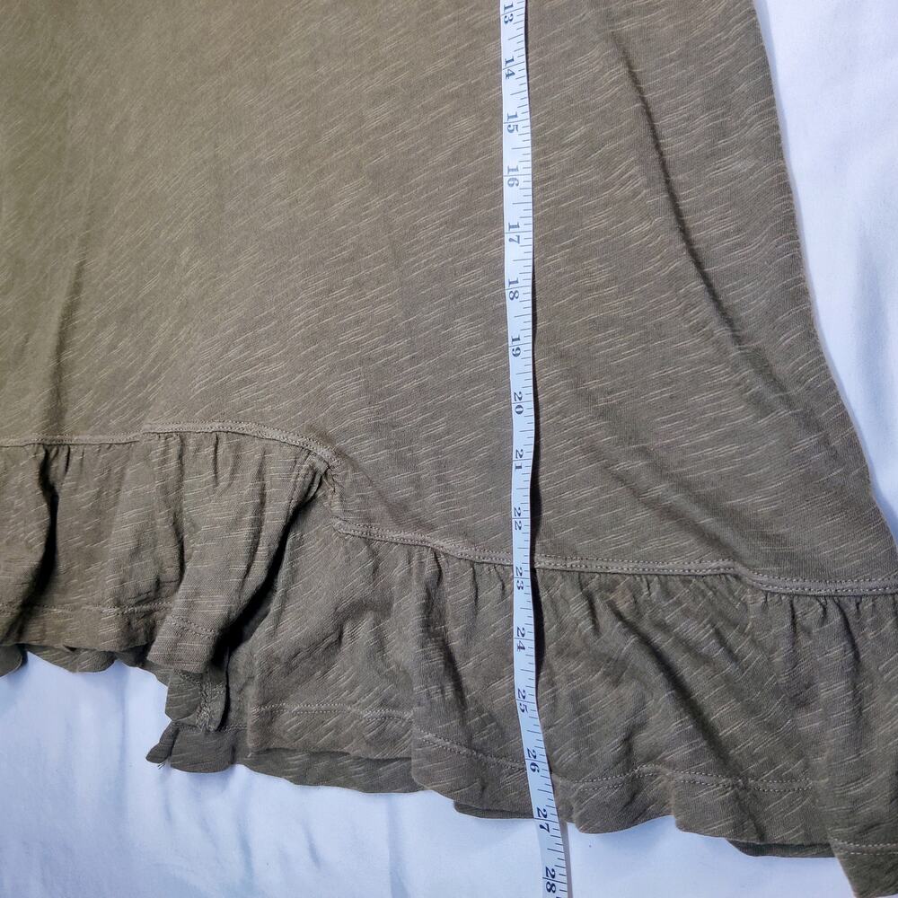 Anthropologie Left of Center Belmont Tie Back Peplum T Shirt XS Ruffle Slub Knit - Picture 10 of 14